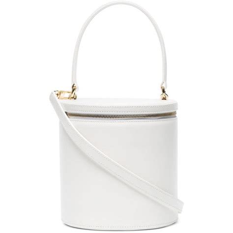 Staud White Vitti Leather Bucket Bag Found On Polyvore Featuring Bags