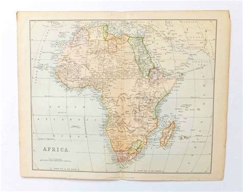 1880s Map Of Africa Antique Africa Map 19th Century Map Etsy Uk