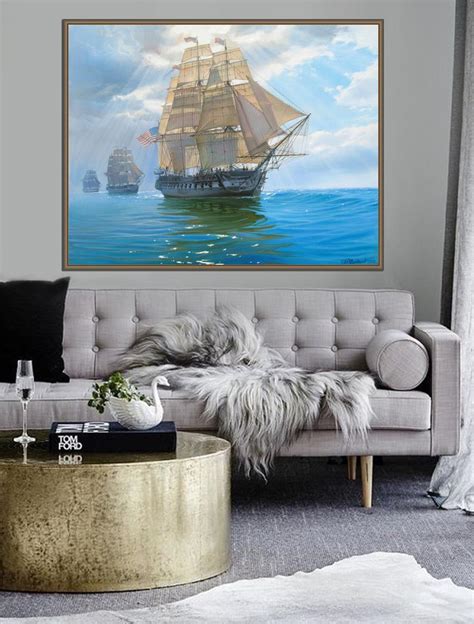 Sail Ship Oil Painting By Alexander Shenderov Original Etsy