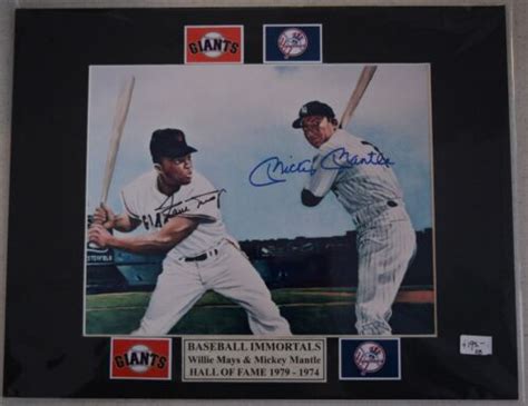 Willie Mays And Mickey Mantle Hall Of Fame 1979 1974 95x75
