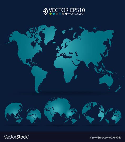 Modern World Map Design Royalty Free Vector Image