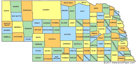 Nebraska Map Of Counties Map Vector