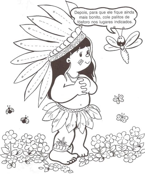 Desenho de Índio e libélula para colorir - Tudodesenhos