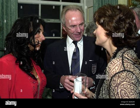 England Football Manager Sven Goran Eriksson Centre Speaks With Prime Ministers Wife Cherie