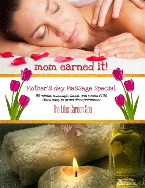 Copy Of Mothers Day Special Massage Spa Flyer Postermywall