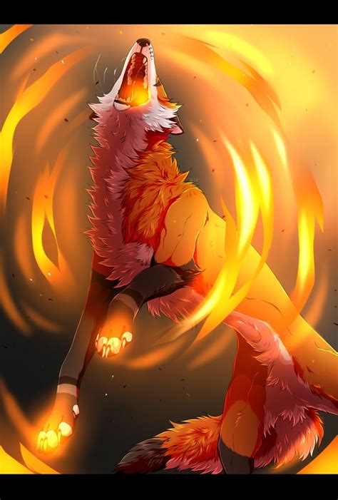 Firestorm Fox Artwork Mythical Creatures Art Cute Animal Drawings