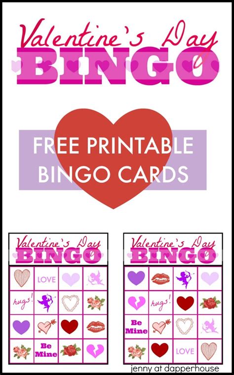 To access the printables, click here to grab the pdf. Free Printable Valentine's Day BINGO Cards Game