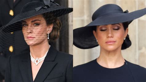 Kate Middleton And Meghan Markle Were Total Makeup Twins At The Queens Funeral Hello