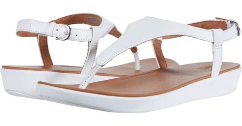 Fitflop Leather Lainey Toe Thong Back Strap Sandal In Pink Lyst