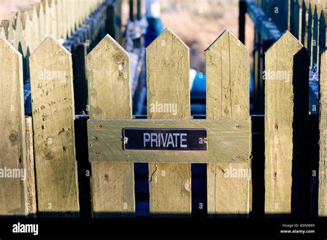Private Sign On Gate Stock Photo Alamy
