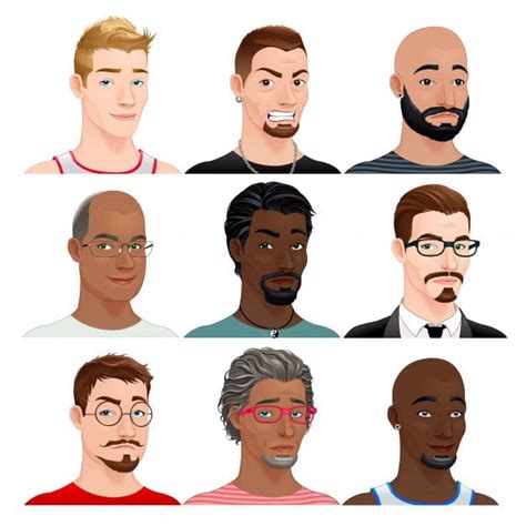 Different Male Avatars Eps Vector Uidownload