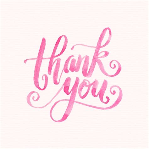 Premium Vector Watercolor Thank You Lettering