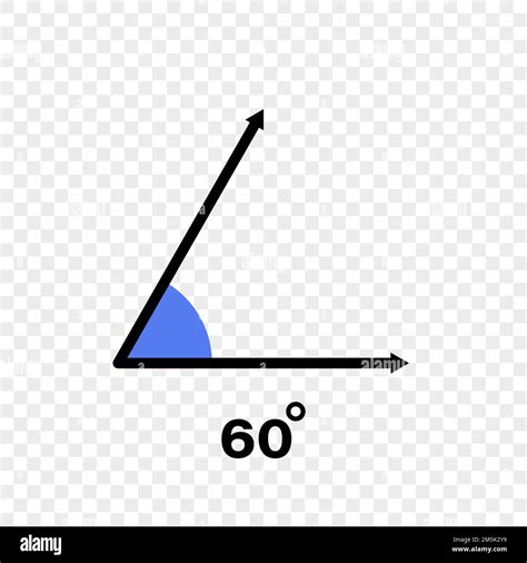 Icono De ángulo De 60 Grados Símbolo Geométrico Ilustración Vectorial