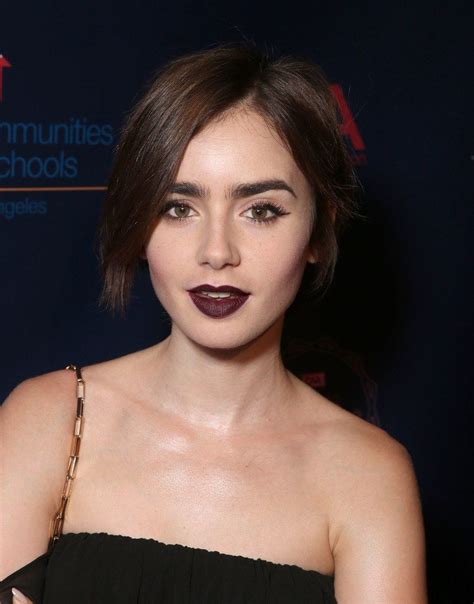 Dark Lip Trend Lilly Collins Lily Collins Hair Lily Jane Collins