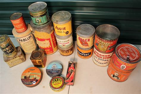 Lot Of Assorted Vintage Tins 20 Bodnarus Auctioneering