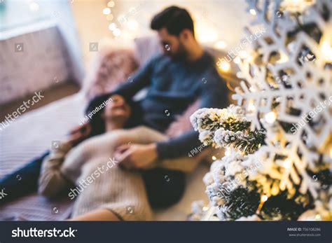 Passionate Romantic Couple Spending Time Before Stock