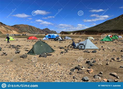 Camping At Landmannalaugar Fjallabak Nature Reserve Highlands Of