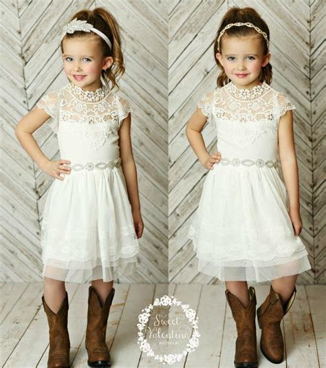 stunning flower girls dress rustic flower girl dress white lace dress country flower girl lace