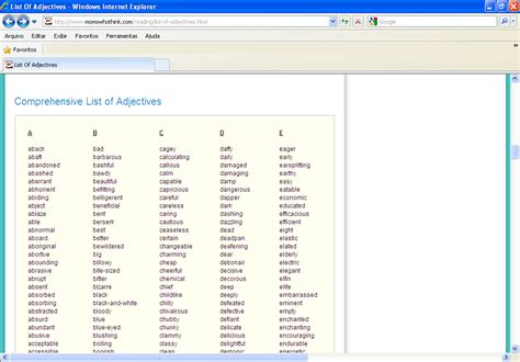 Adjectives of (a) size (except little; Teaching English and translating with quality!: LISTA DE ...