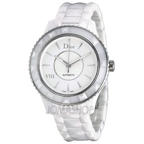 Dior Viii Automatic White Dial White Ceramic Ladies Watch Cd1245e3c001