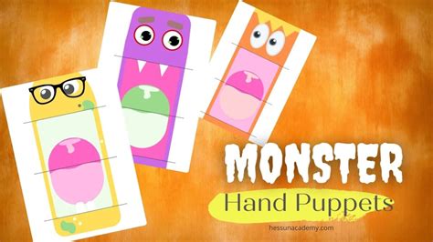 Make Monster Hand Puppets With These Free Halloween Templates Hess Un