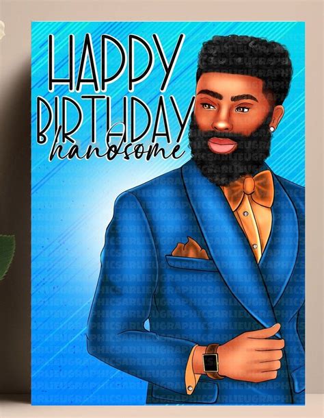 Happy Birthday Handsome African American Birthday Greeting Etsy