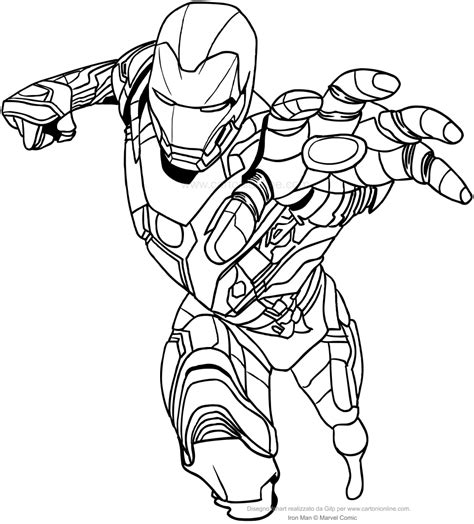 Dibujo De Iron Man Con Mano Delantera Para Colorear