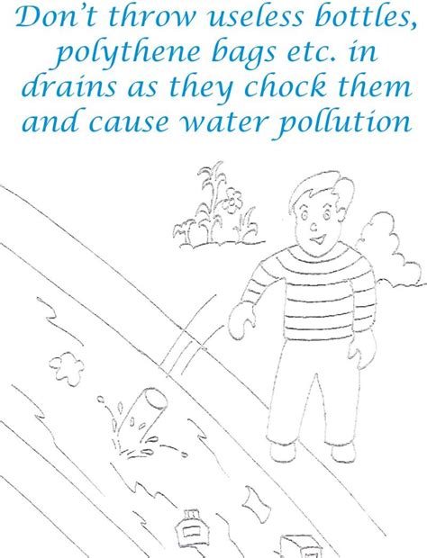 1) if you have javascript enabled you can click the print link in the top half of the page and it will automatically print the coloring page only and ignore the advertising and navigation at the top of the page. Control Water Pollution Coloring Page