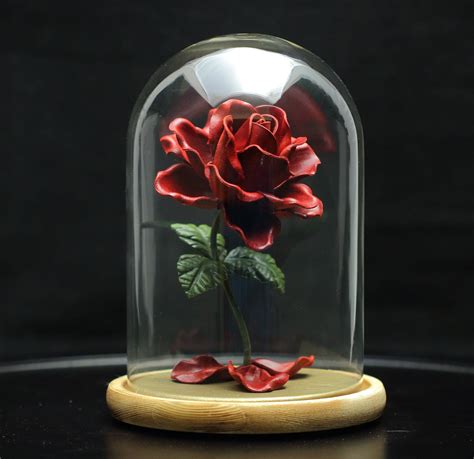 Fossil.com has been visited by 10k+ users in the past month Leather rose in glass dome cloche personalized deep red ...