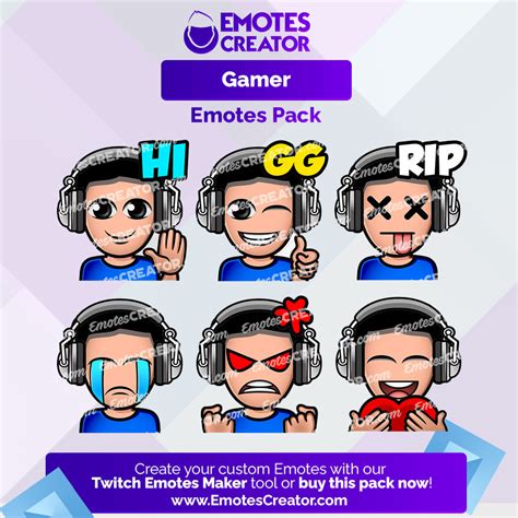 Gamer Emotes Pack Emotes Creator