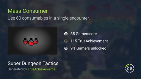 mass consumer achievement in super dungeon tactics