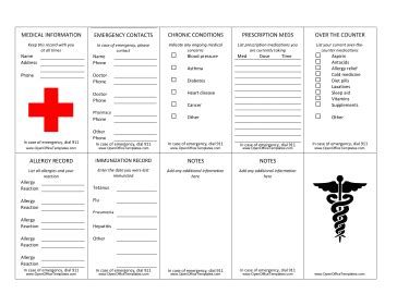 track   medical information emergency contacts