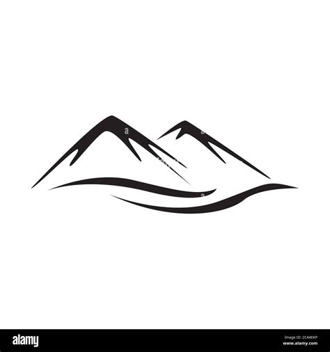 Abstract Mountain Logo Vector Nature Or Outdoor Landscape Silhouette