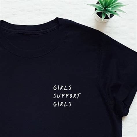 Girls Support Girls Shirt Feminist Pocket Print T Shirt Etsy