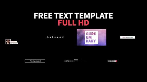 Free Text After Effects Template 무료 애프터이펙트 텍스트 템플릿 Youtube