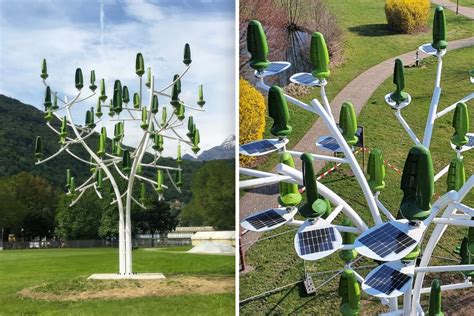 Tree With Solar Panels And Wind Turbines Gives Nature Inspired Clean