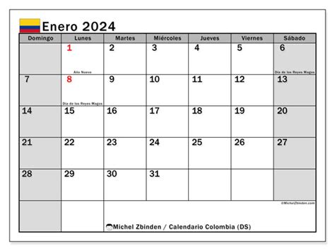 Calendario Enero 2024 Colombia Ds Michel Zbinden Co