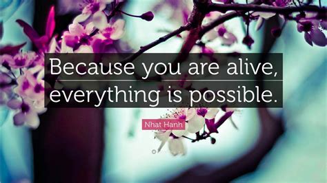 Nhat Hanh Quote Because You Are Alive Everything Is Possible 24