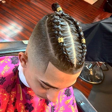 It may seem to you that you need to have long hair in order to tie braids. Best 14 Braids Hairstyles + Haircuts for Men's 2019 ...