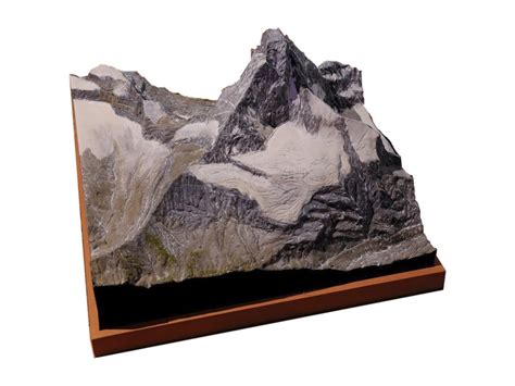 Beautiful Mountain Model Of The Matterhorn Full Colored Or White As 3d Map