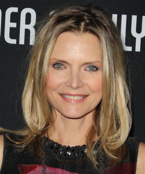 Michelle Pfeiffer Medium Straight Casual Hairstyle Blonde Hair Color