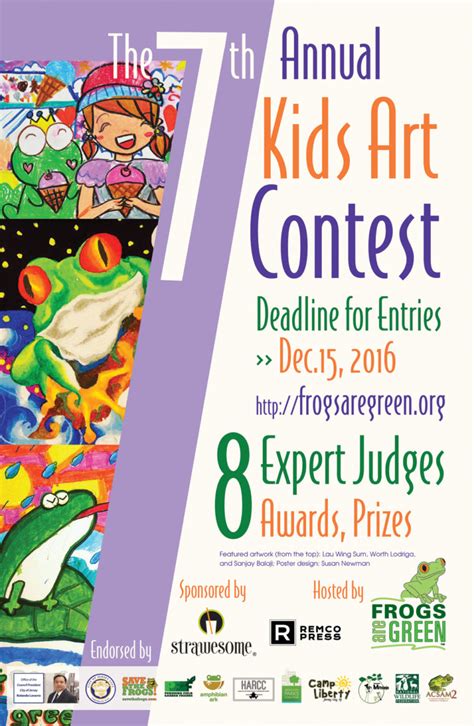 See more ideas about drawing competition, drawing for kids, poster drawing. Frogs Are Green Art Contest (International) - Art Starts