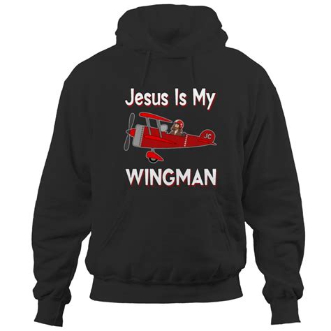 Christian Jesus Is My Wingman Jesus Flying An Airplane Christ Hoodies