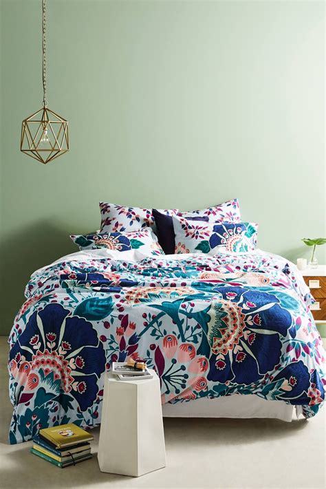 Liberty For Anthropologie Embroidered Feather Bloom Duvet