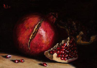 Pomegranate Still Life Oil Painting By Alexei Pal Original Oil Painting