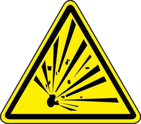 Safety signs and symbols are important safety communicating tools, they help to indicate various hazards that present in plant site or workplace. Explosive Material Hazard (ISO Triangle Hazard Symbol)