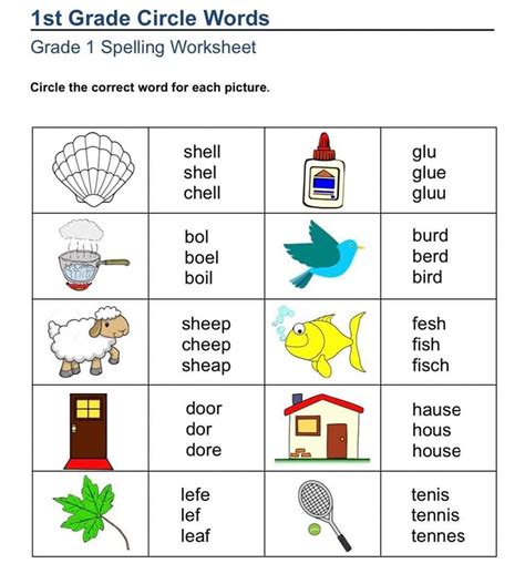 First Grade Spelling Worksheets K5 Learning 1st Grade Spelling Words