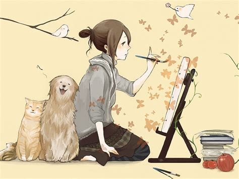 Artist Girl Painting Wallpaper Anime Artist Girl 800x600 Download