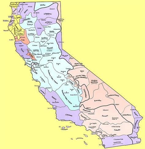 California Tribes Map Lbd Native American Ancestry