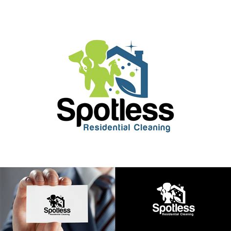 Elegant Professional House Cleaning Logo Design For Spotless